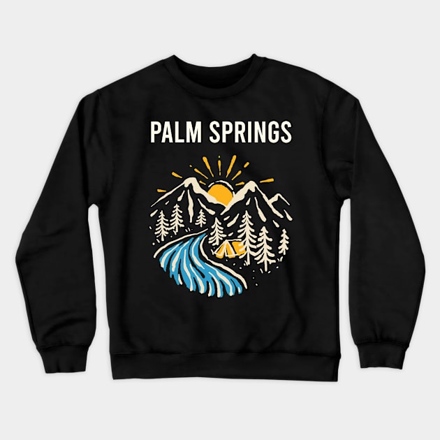 Palm Springs Landscape Crewneck Sweatshirt by flaskoverhand